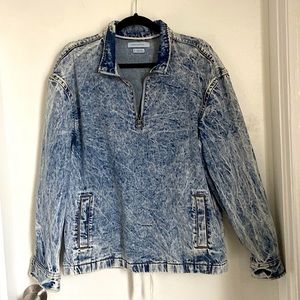 Urban Outfitters Acid, Stonewash Half-zip Denim Pullover